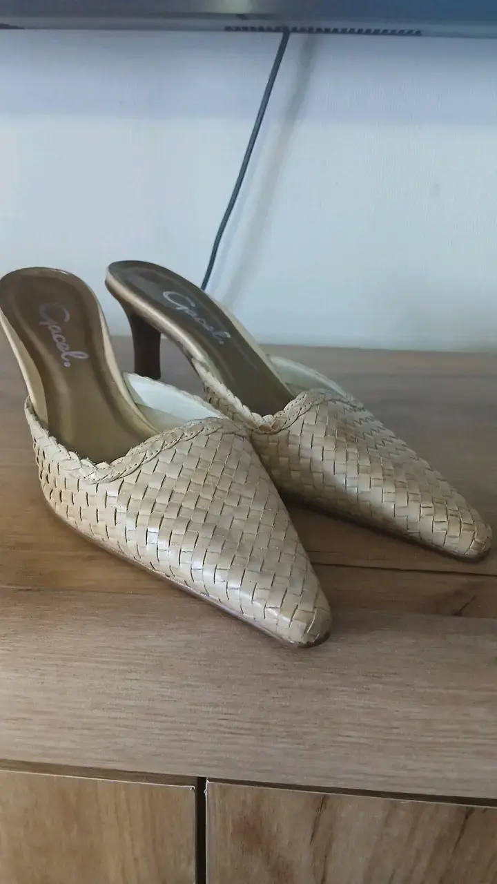 GACEL Zapatos de tacón tejido beige para mujer - 1