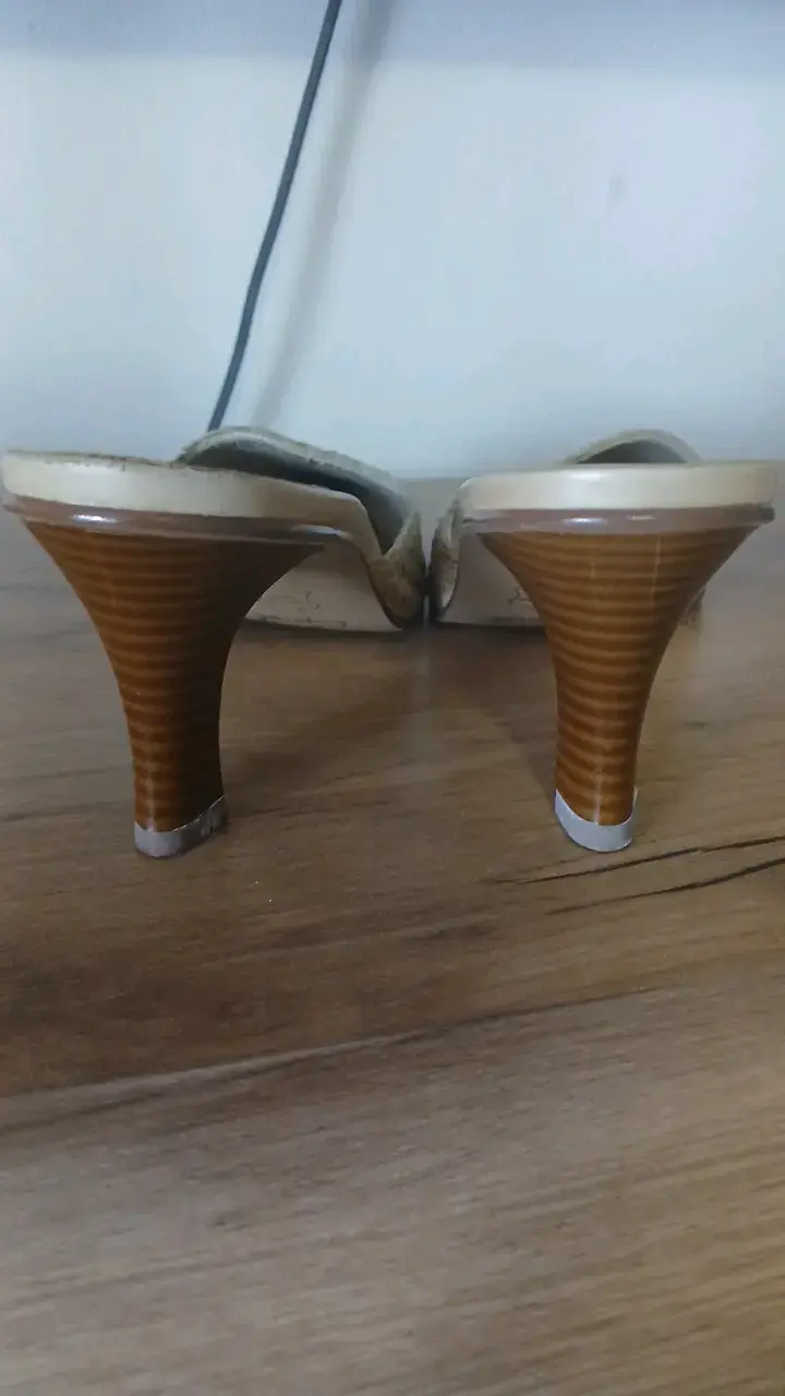 GACEL Zapatos de tacón tejido beige para mujer - 2