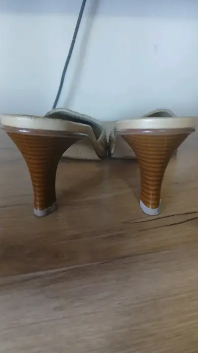 GACEL Zapatos de tacón tejido beige para mujer - miniatura 2