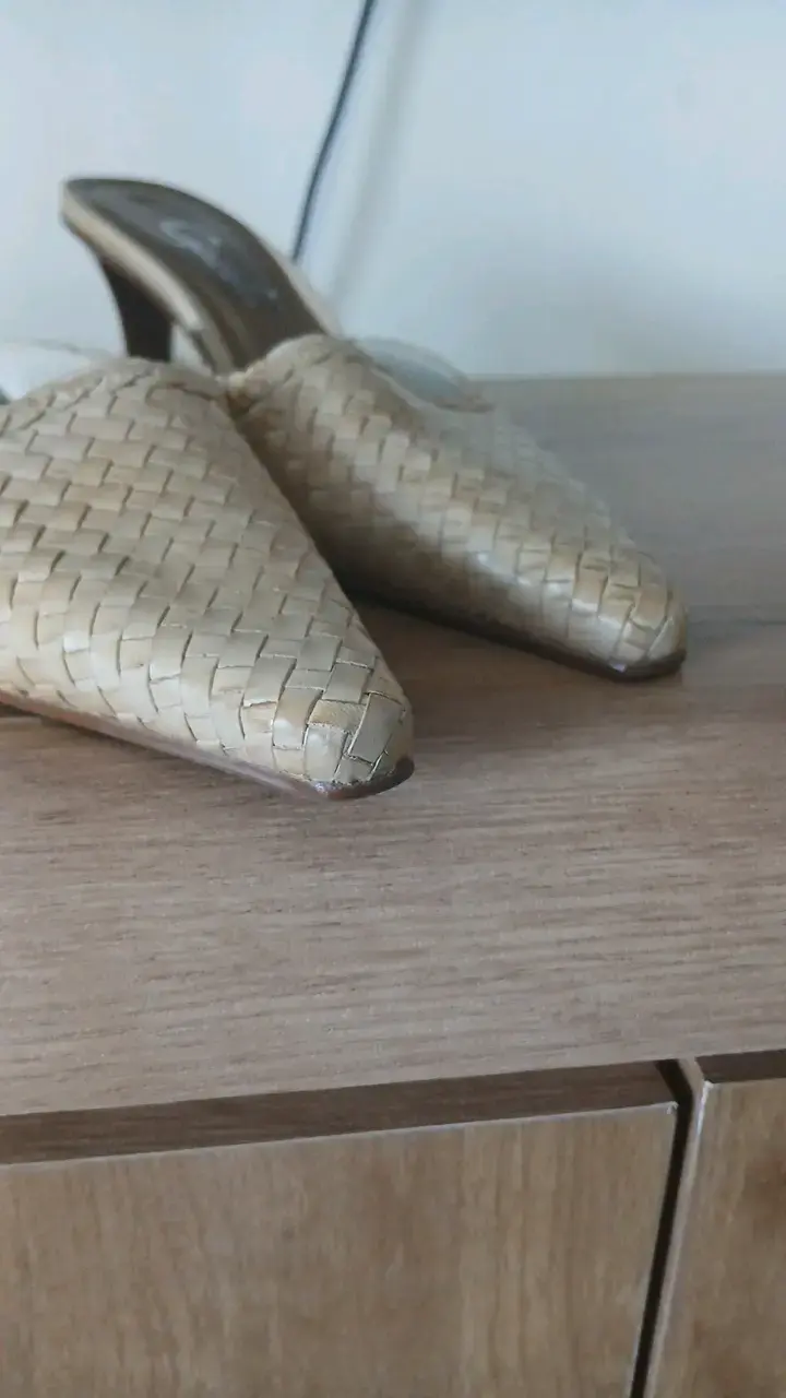 GACEL Zapatos de tacón tejido beige para mujer - 4