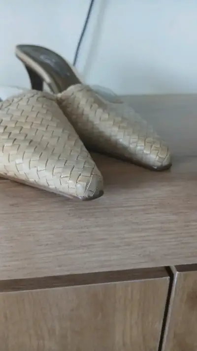 GACEL Zapatos de tacón tejido beige para mujer - miniatura 4