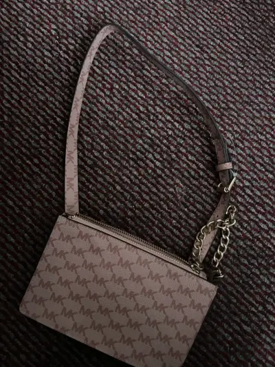 Cartera de mano Michael Kors rosa con logo - miniatura 5