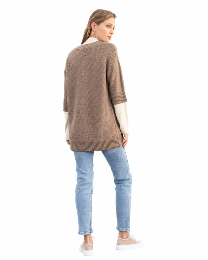 Suéter de punto marrón para mujer marca Ragga - 2
