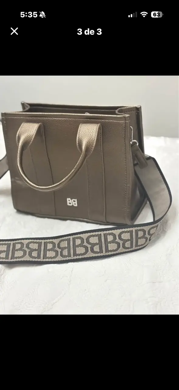 Bolso de mano marrón con correa ajustable - 1