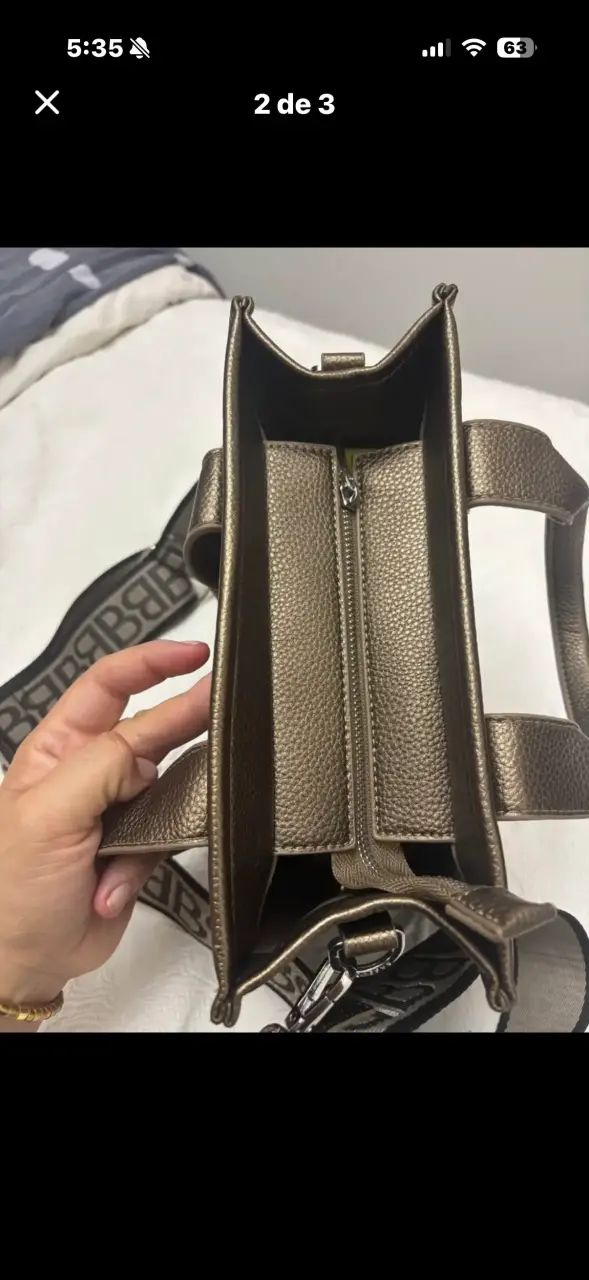 Bolso de mano marrón con correa ajustable - 2