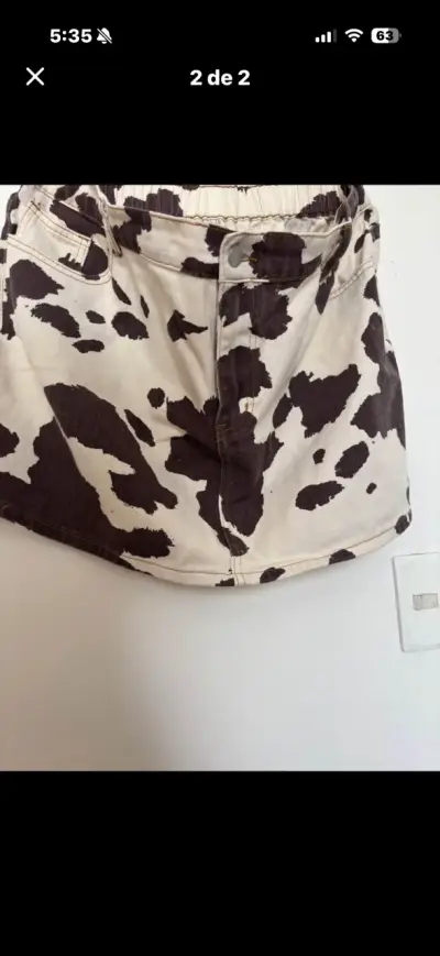 Falda corta estampado vaca para mujer - miniatura 1
