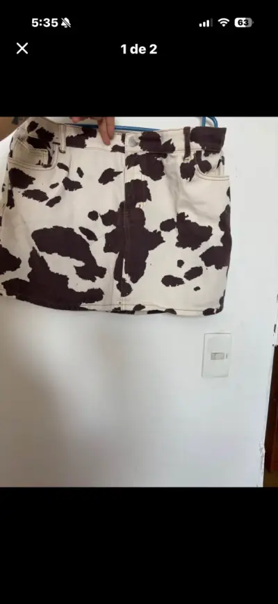 Falda corta estampado vaca para mujer - miniatura 2