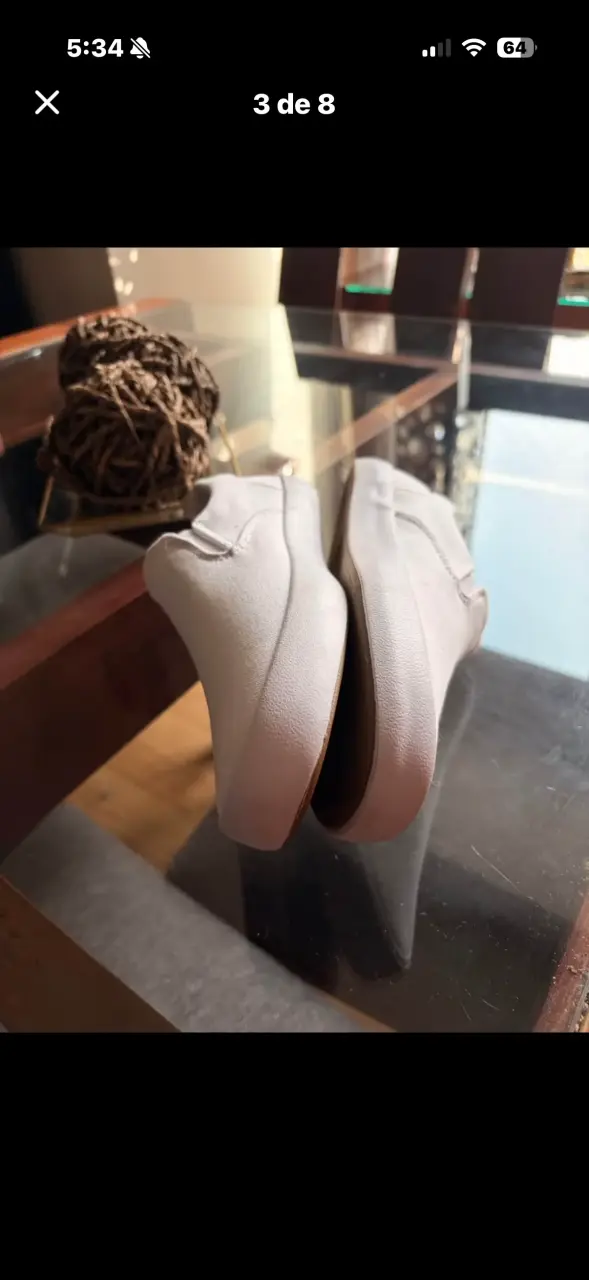 Zapatillas blancas de lona sin cordones - 3