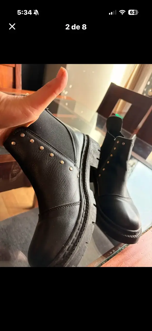 Botines negros de cuero con tachas - 2