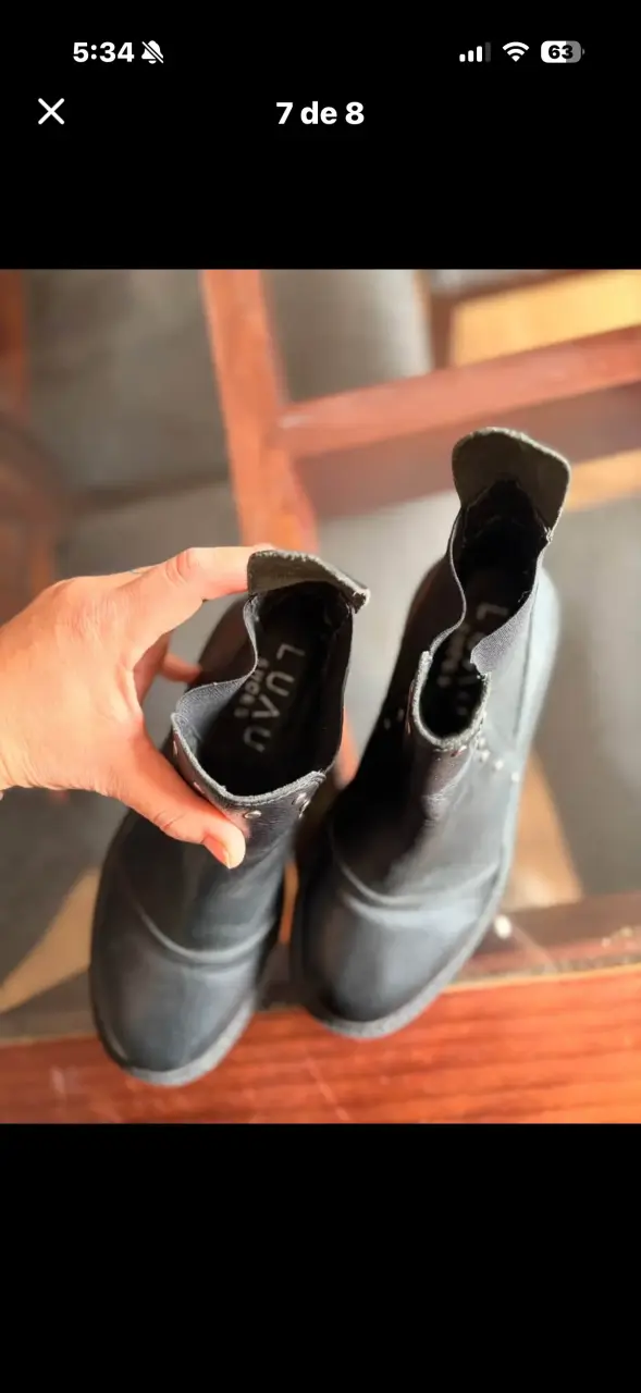 Botines negros de cuero con tachas - 5