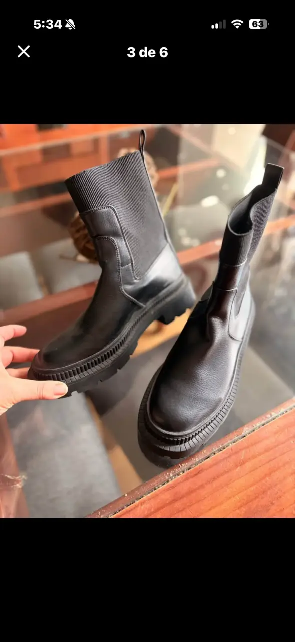 Botines negros de cuero MNG con suela gruesa - 2