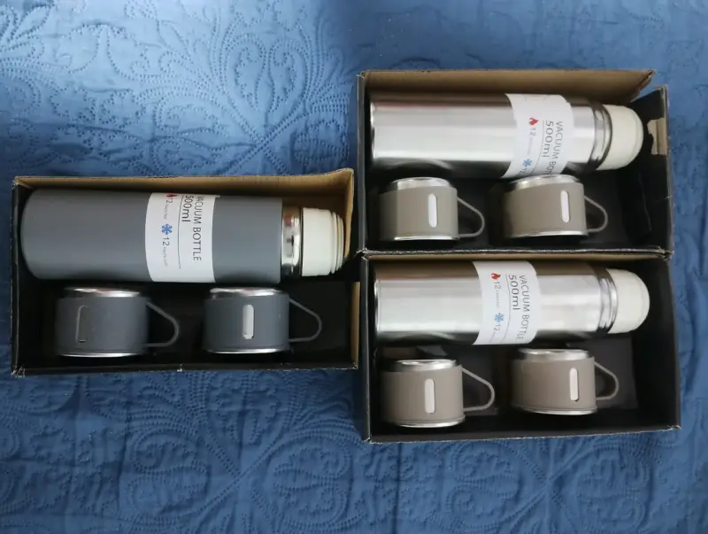 3 Termos de 500ml con tazas inoxidables - 2