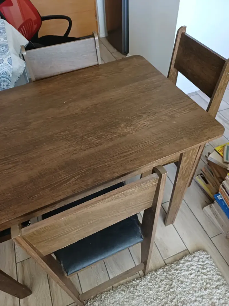 Juego de comedor de madera para 4 personas - 3