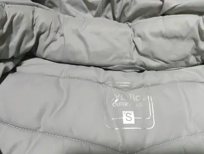 Parka gris con capucha para mujer talla S - miniatura 3