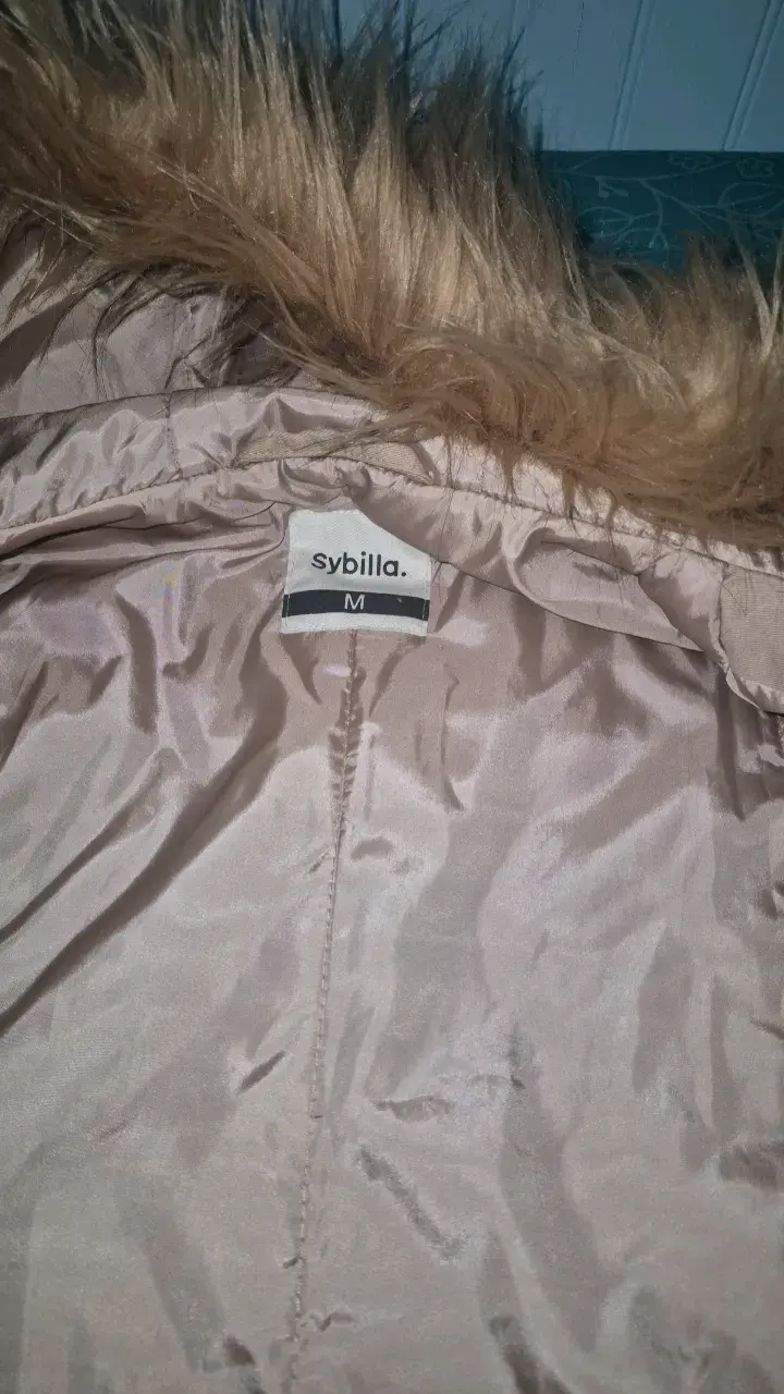Parka beige con capucha de piel sintética Sybilla - 3