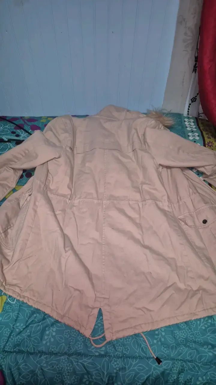 Parka beige con capucha de piel sintética Sybilla - 5