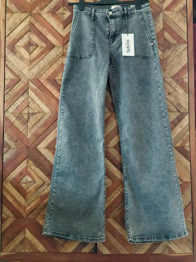 Jeans anchos gris Sybilla para mujer talla 34