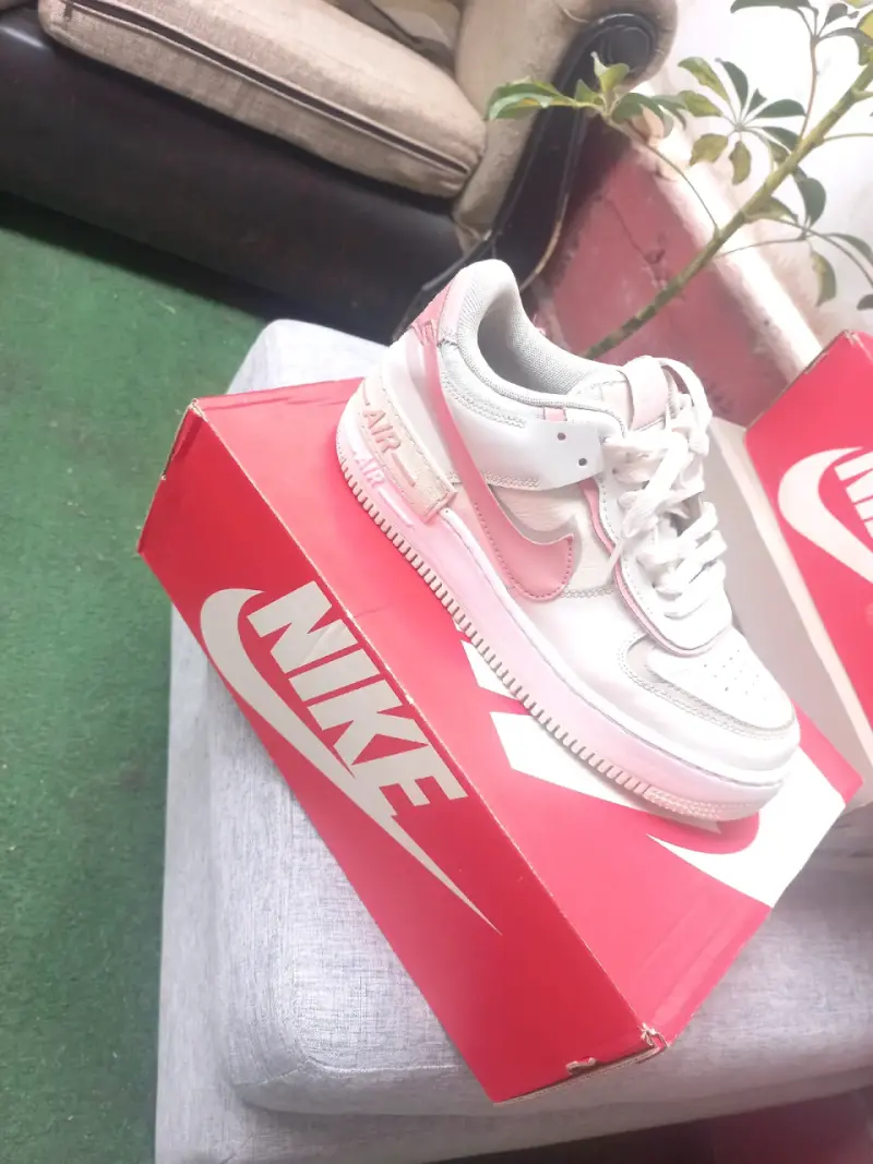 Zapatillas Nike Air Force 1 Shadow Mujer Blanco y Rosa - 4