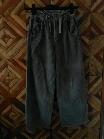 Pantalones Zara de pana gris para niña - miniatura 1