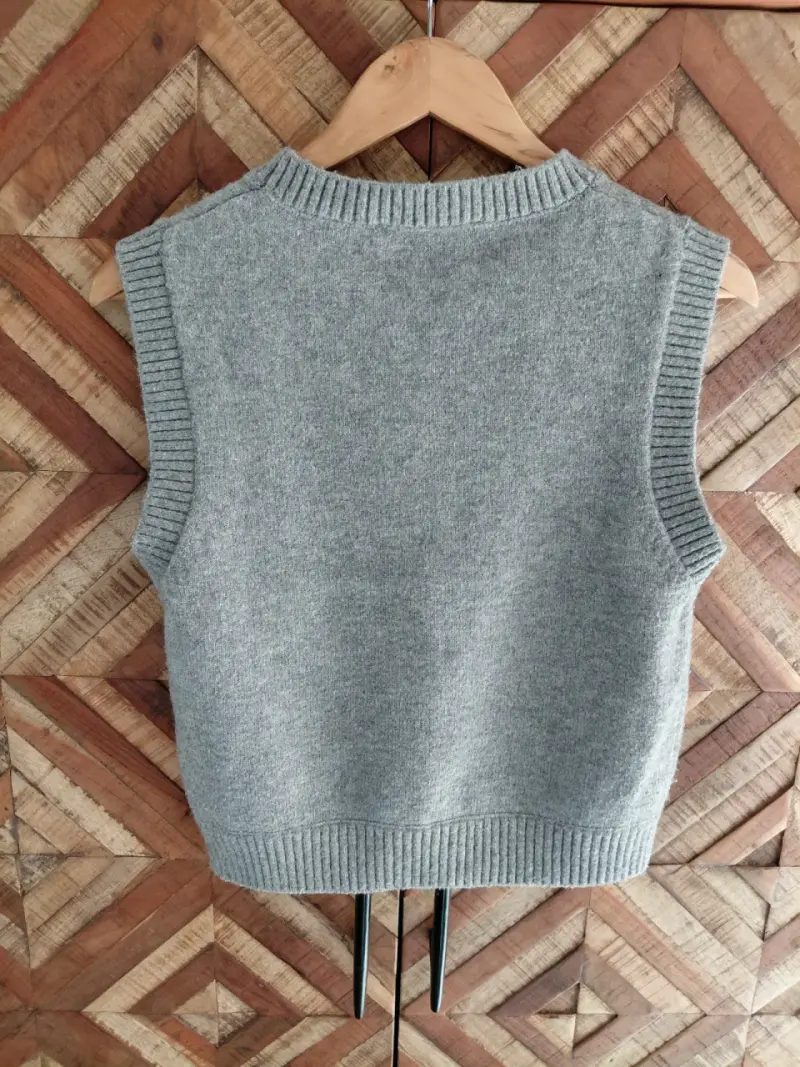 Chaleco sin mangas gris Zara para mujer - 2