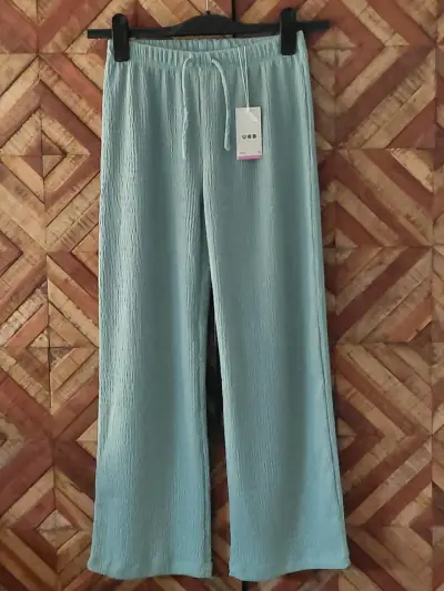 Pantalones anchos verde agua para niña URB - miniatura 1