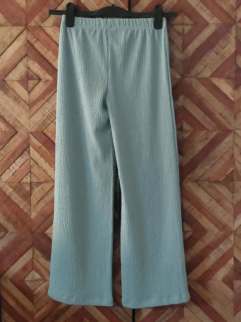 Pantalones anchos verde agua para niña URB - 2