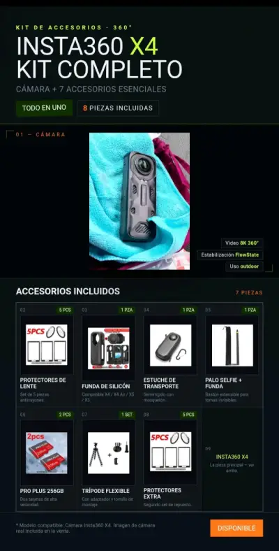 Kit Completo Insta360 X4 con Accesorios - miniatura 1