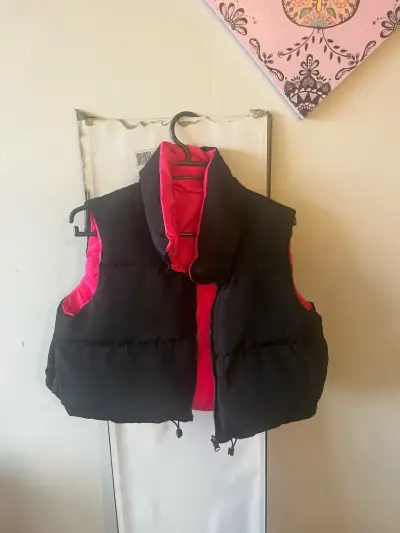 Chaqueta reversible negro y fucsia para mujer - miniatura 2