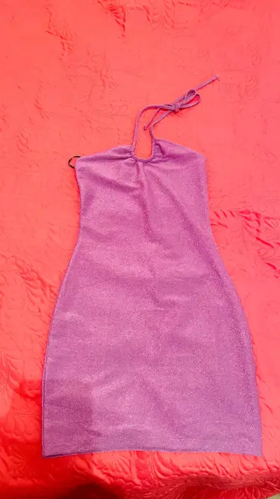 Vestido corto brillante morado H&M - miniatura 1
