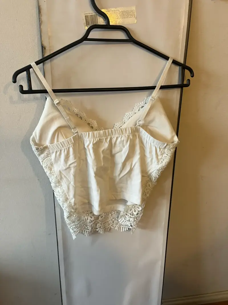 Top de encaje blanco para mujer - 2