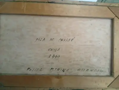 Merino ossandon Pintura Isla De Chiloé 1990 - miniatura 3