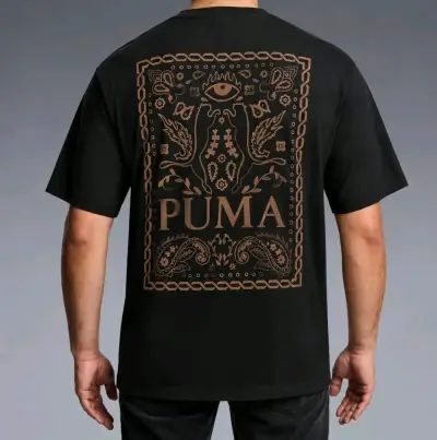 Polera Negra Puma con Diseño Estampado - miniatura 1