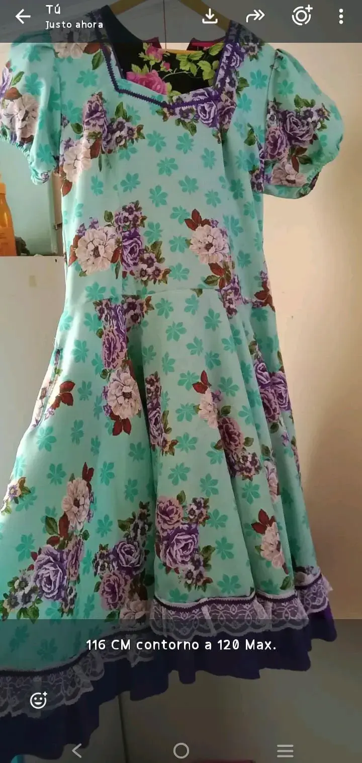 Vestido floral de huasa XL XXL