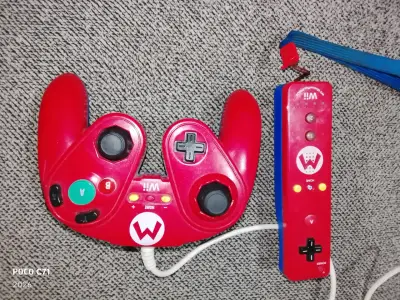 Controles de juego rojo y azul para Wii - miniatura 1