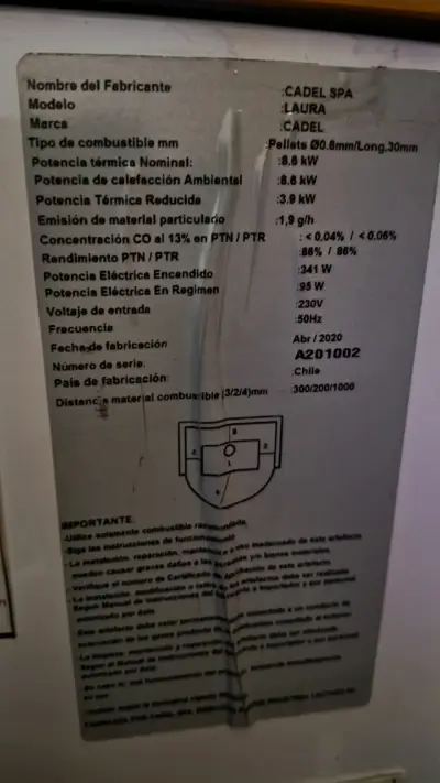 Estufa a pellets Cadel Laura en buen estado - miniatura 4