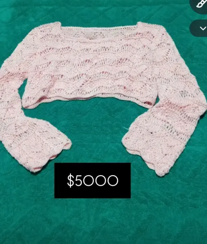 Crop top tejido rosado para mujer