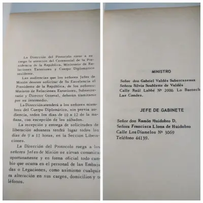 Libro Lista del Cuerpo Diplomático Residente 1970 - miniatura 3