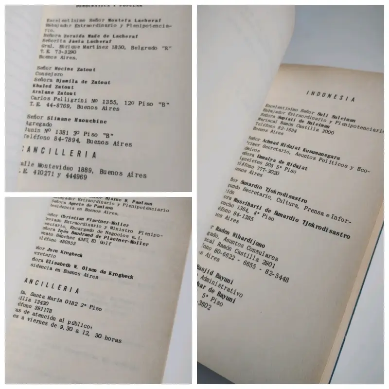 Libro Lista del Cuerpo Diplomático Residente 1970 - 4