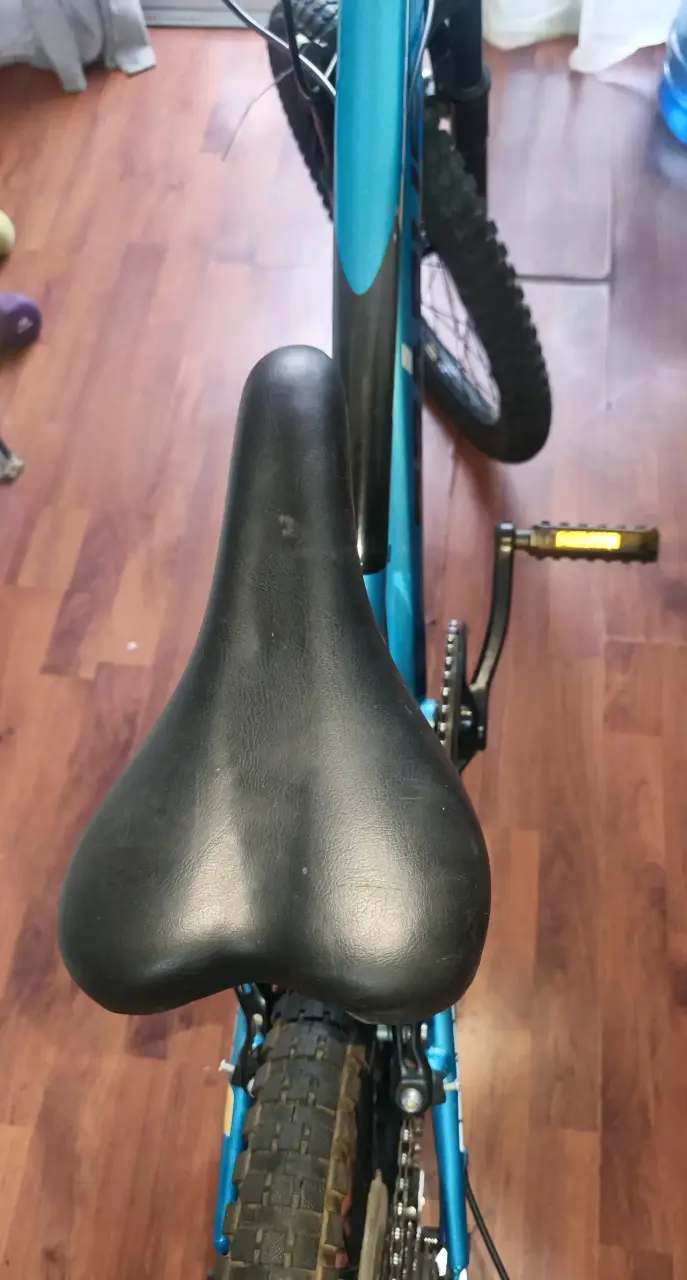 Bicicleta de montaña azul con suspensión - 4