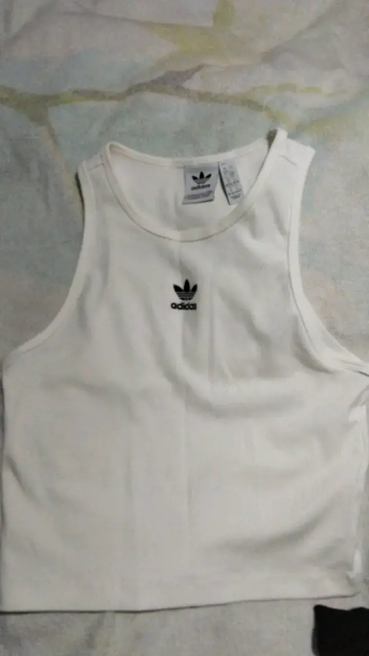 Polera sin mangas blanca Adidas para mujer - 1