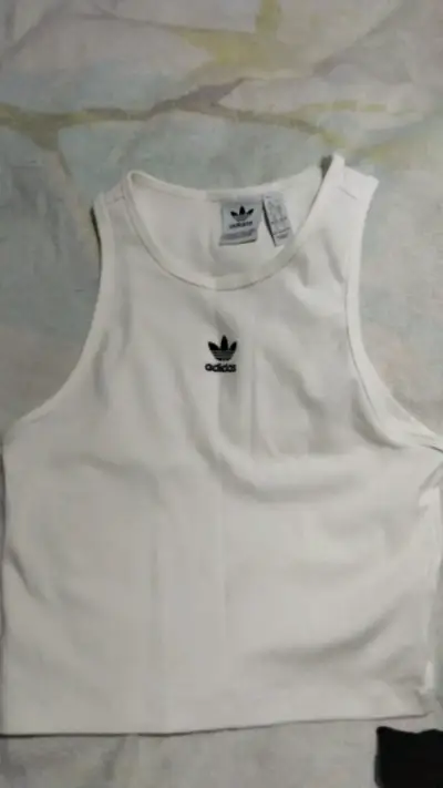 Polera sin mangas blanca Adidas para mujer - miniatura 1