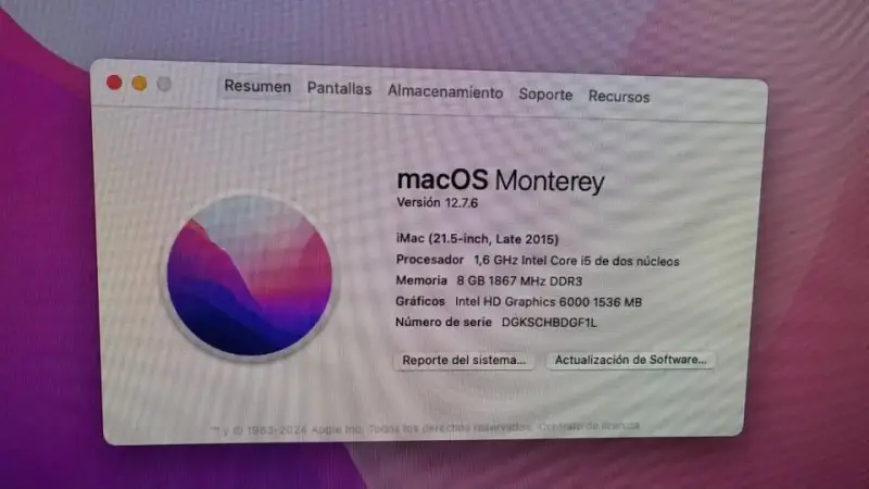 iMac 21,5" Late 2015 | Intel Core i5 | 8GB RAM - 3
