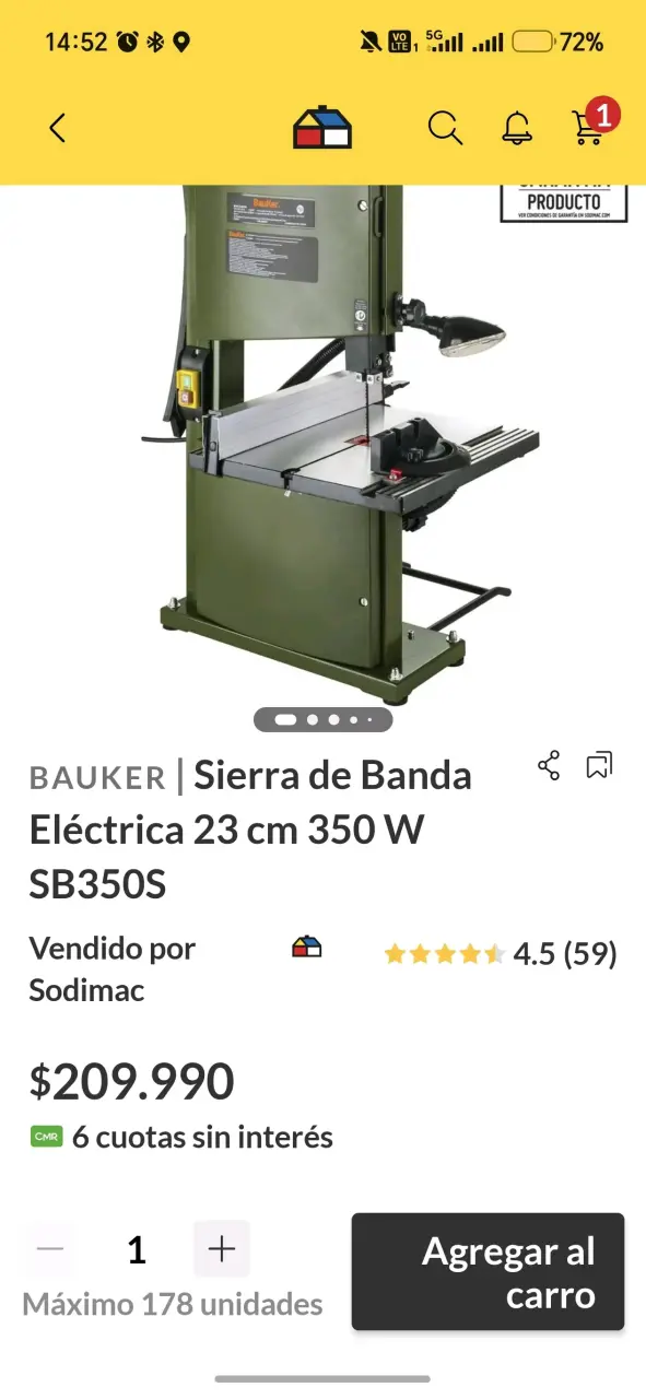 Sierra de cinta Bauker para madera - 6