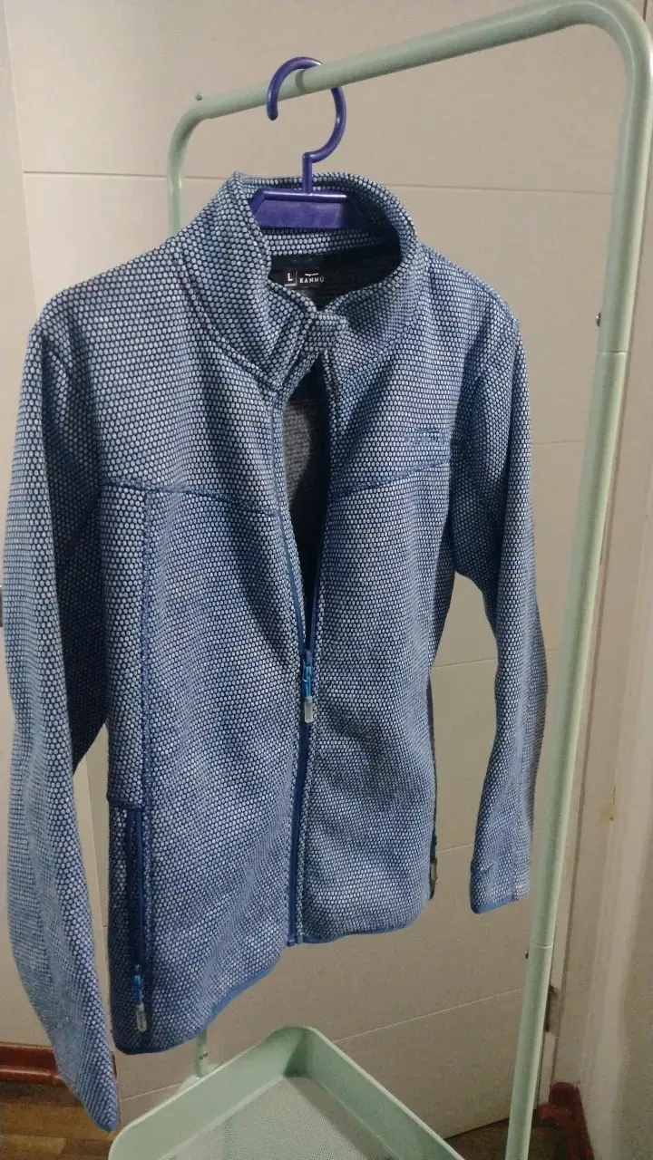 Chaqueta azul con diseño de puntos para mujer - 2