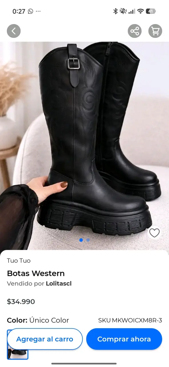 Botas Western negras Tuo Tuo con plataforma - 2