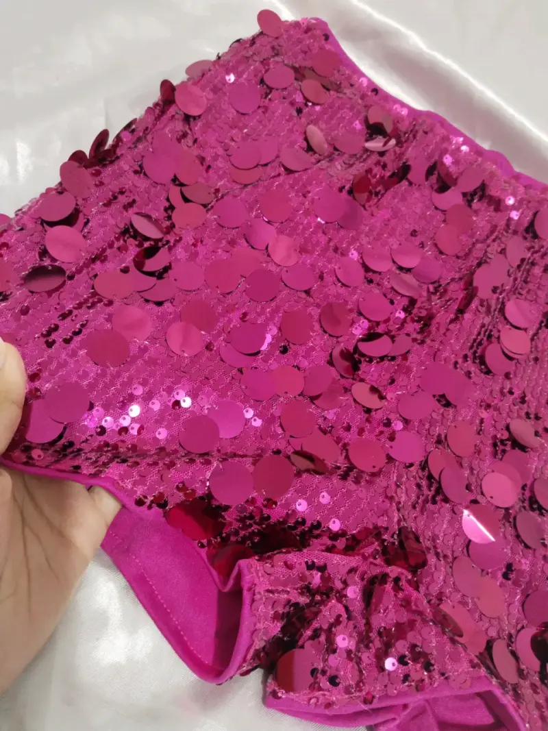 Short de lentejuelas fucsia talla S nuevo - 2