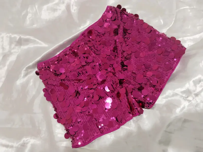 Short de lentejuelas fucsia talla S nuevo - 3