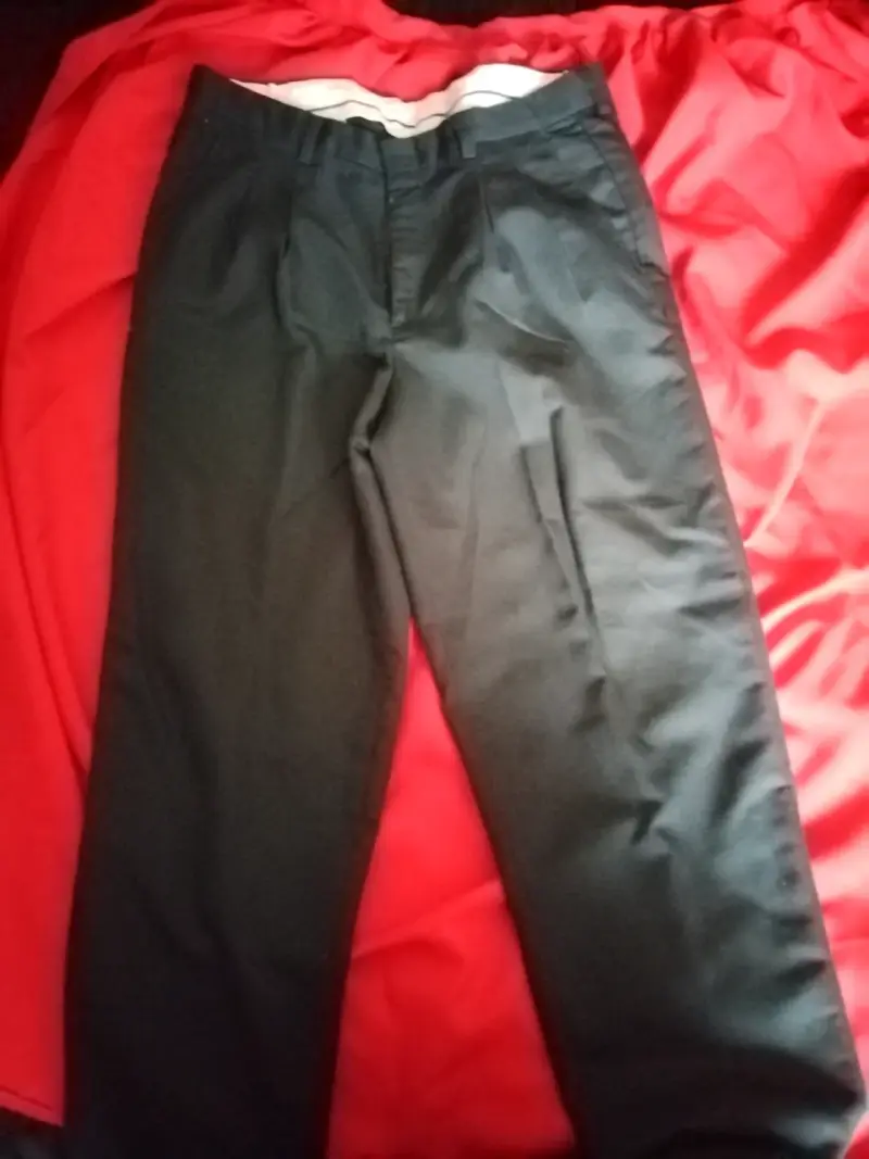 Pantalones de vestir negros a rayas para hombre - 2