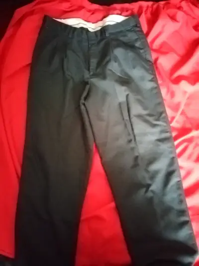 Pantalones de vestir negros a rayas para hombre - miniatura 2