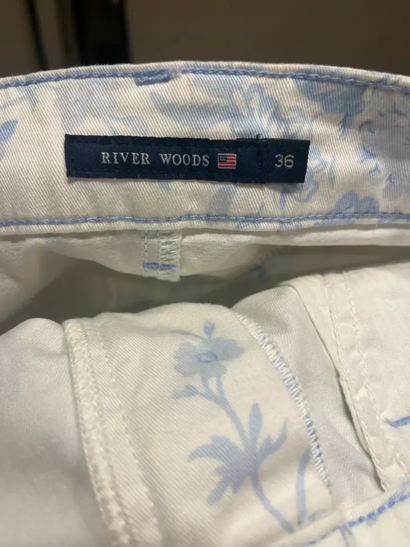 Falda jeans floral blanca y azul River Woods - 3